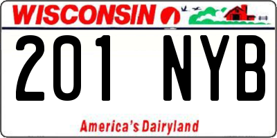 WI license plate 201NYB