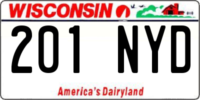 WI license plate 201NYD
