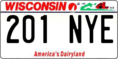 WI license plate 201NYE