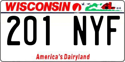 WI license plate 201NYF