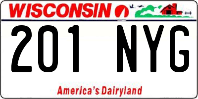 WI license plate 201NYG