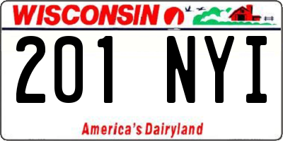 WI license plate 201NYI