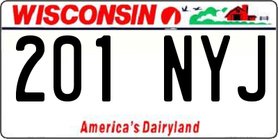 WI license plate 201NYJ