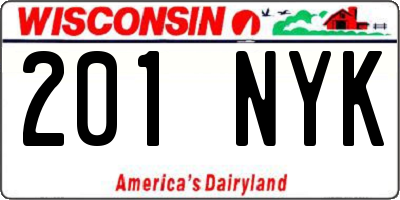 WI license plate 201NYK