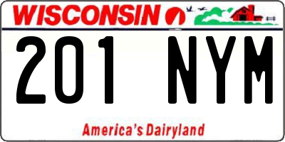 WI license plate 201NYM