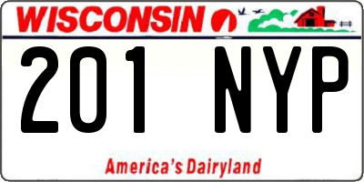 WI license plate 201NYP