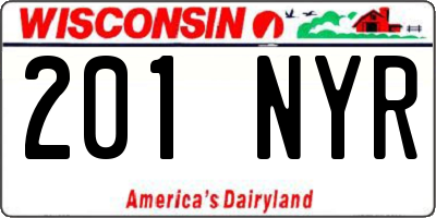 WI license plate 201NYR