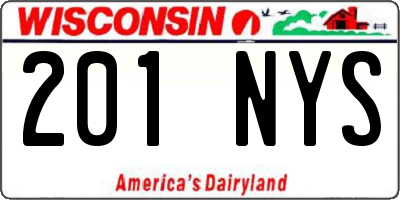 WI license plate 201NYS