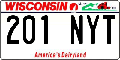 WI license plate 201NYT