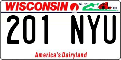 WI license plate 201NYU