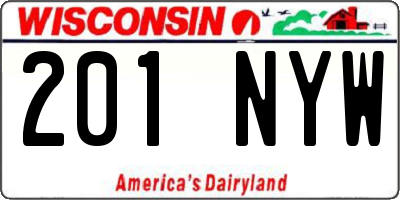 WI license plate 201NYW