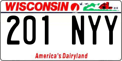 WI license plate 201NYY