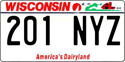 WI license plate 201NYZ