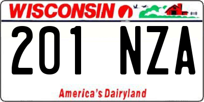 WI license plate 201NZA