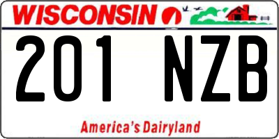 WI license plate 201NZB