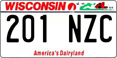 WI license plate 201NZC
