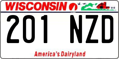 WI license plate 201NZD