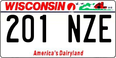 WI license plate 201NZE