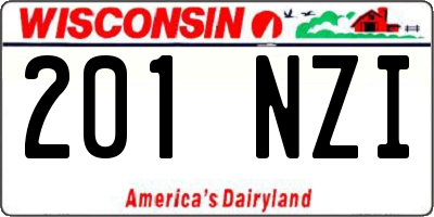 WI license plate 201NZI