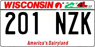 WI license plate 201NZK