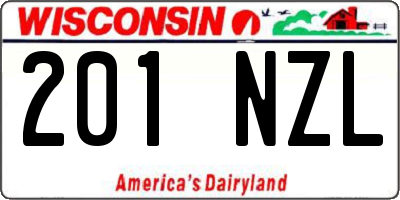 WI license plate 201NZL