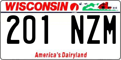 WI license plate 201NZM