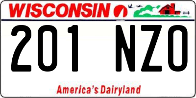 WI license plate 201NZO