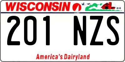 WI license plate 201NZS