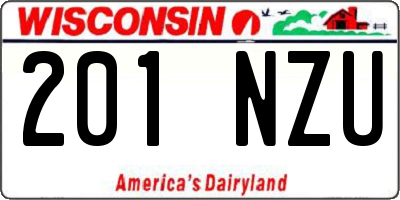 WI license plate 201NZU