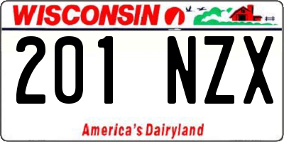 WI license plate 201NZX