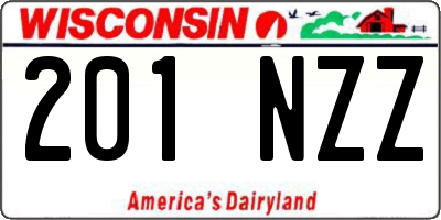 WI license plate 201NZZ