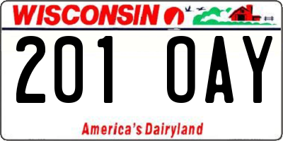 WI license plate 201OAY