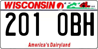 WI license plate 201OBH