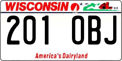 WI license plate 201OBJ