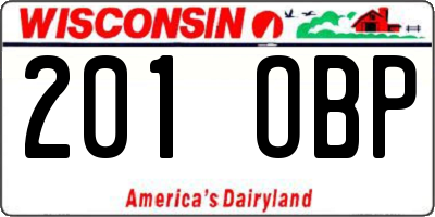 WI license plate 201OBP