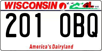 WI license plate 201OBQ
