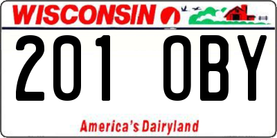 WI license plate 201OBY