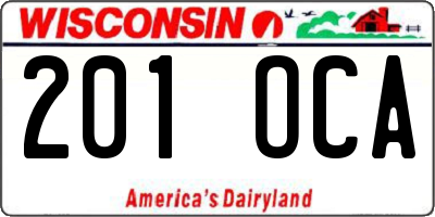 WI license plate 201OCA
