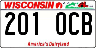 WI license plate 201OCB