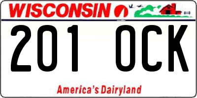 WI license plate 201OCK
