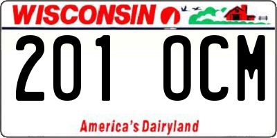 WI license plate 201OCM