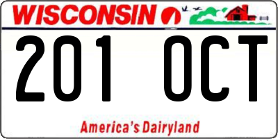 WI license plate 201OCT