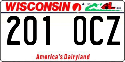 WI license plate 201OCZ