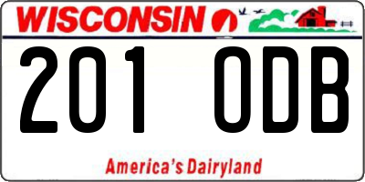 WI license plate 201ODB