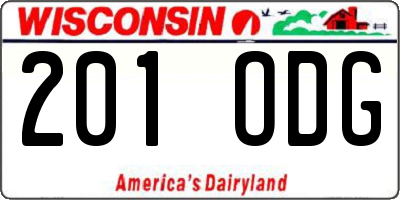 WI license plate 201ODG