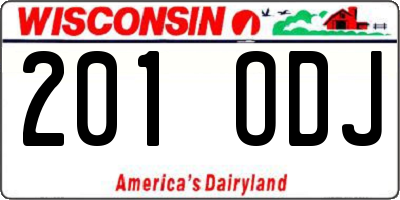 WI license plate 201ODJ