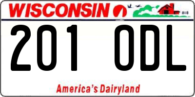 WI license plate 201ODL