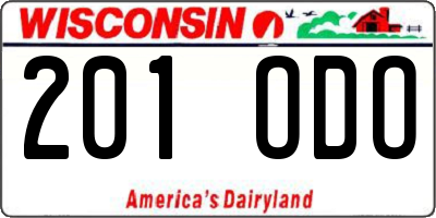 WI license plate 201ODO