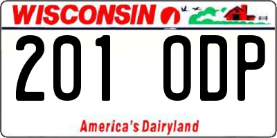 WI license plate 201ODP