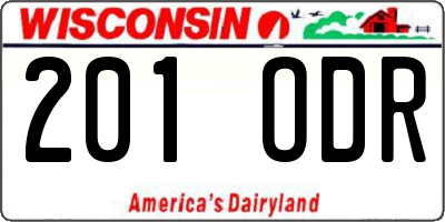 WI license plate 201ODR